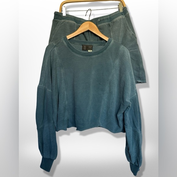 Anthropologie Tyra Lounge Cotton Set Pull Over top and pill on skirt - Picture 2 of 10